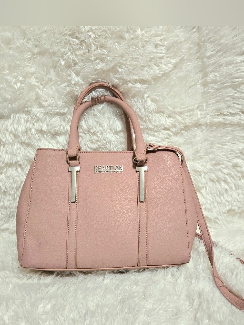 Reaction by Kenneth Cole Triple Entry Harriet Satchel pink purse